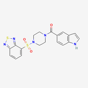 molecular formula C19H17N5O3S2 B6115857 [4-(2,1,3-benzothiadiazol-4-ylsulfonyl)piperazin-1-yl](1H-indol-5-yl)methanone 