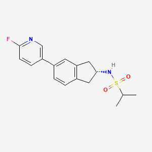 molecular formula C17H19FN2O2S B611591 N-[(2R)-5-(6-fluoropyridin-3-yl)-2,3-dihydro-1H-inden-2-yl]propane-2-sulfonamide CAS No. 875927-64-3