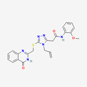 molecular formula C23H22N6O3S B6115950 N-(2-methoxyphenyl)-2-[5-{[(4-oxo-3,4-dihydroquinazolin-2-yl)methyl]sulfanyl}-4-(prop-2-en-1-yl)-4H-1,2,4-triazol-3-yl]acetamide 