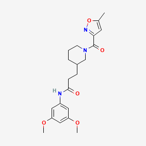 molecular formula C21H27N3O5 B6115961 N-(3,5-dimethoxyphenyl)-3-[1-(5-methyl-1,2-oxazole-3-carbonyl)piperidin-3-yl]propanamide 
