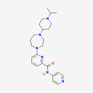 molecular formula C24H34N6O B611602 2-吡啶甲酰胺，6-[六氢-4-[1-(1-甲基乙基)-4-哌啶基]-1h-1,4-二氮杂卓-1-基]-n-4-吡啶基- CAS No. 1373268-67-7