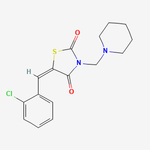 molecular formula C16H17ClN2O2S B6116074 (5E)-5-[(2-CHLOROPHENYL)METHYLIDENE]-3-[(PIPERIDIN-1-YL)METHYL]-1,3-THIAZOLIDINE-2,4-DIONE 