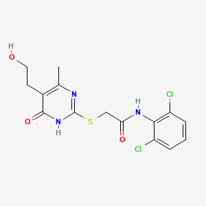 molecular formula C15H15Cl2N3O3S B6116079 N-(2,6-dichlorophenyl)-2-[[5-(2-hydroxyethyl)-4-methyl-6-oxo-1H-pyrimidin-2-yl]sulfanyl]acetamide 