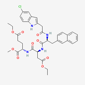 molecular formula C37H41ClN4O9 B611610 (S)-5-Ethyl 1-methyl 2-((S)-2-((S)-2-(2-(5-chloro-1H-indol-2-yl)acetamido)-3-(naphthalen-2-yl)propanamido)-4-ethoxy-4-oxobutanamido)pentanedioate CAS No. 1586007-00-2
