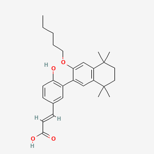 molecular formula C28H36O4 B611612 (2E)-3-{4-hydroxy-3-[5,5,8,8-tetramethyl-3-(pentyloxy)-5,6,7,8-tetrahydronaphthalen-2-yl]phenyl}prop-2-enoic acid CAS No. 847239-17-2