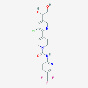 molecular formula C19H18ClF3N4O3 B611614 [2,4'-Bipyridine]-1'(2'H)-carboxamide, 3-chloro-5-[(1S)-1,2-dihydroxyethyl]-3',6'-dihydro-N-[5-(trifluoromethyl)-2-pyridinyl]- CAS No. 1073616-61-1