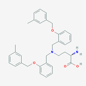 molecular formula C34H38N2O4 B611616 (S)-2-amino-4-(bis(2-((3-methylbenzyl)oxy)benzyl)amino)butanoic acid CAS No. 1855871-76-9