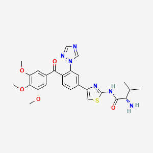 molecular formula C26H28N6O5S B611627 CKD-516 free base CAS No. 1188371-47-2