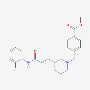 molecular formula C23H27FN2O3 B6116340 methyl 4-[(3-{3-[(2-fluorophenyl)amino]-3-oxopropyl}-1-piperidinyl)methyl]benzoate 