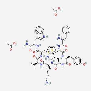 molecular formula C61H78N12O13S2 B611637 Vapreotide diacetate CAS No. 936560-75-7