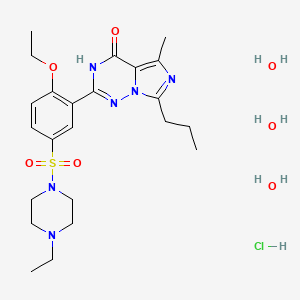 molecular formula C23H39ClN6O7S B611639 Vardenafil Hydrochloride Trihydrate CAS No. 330808-88-3