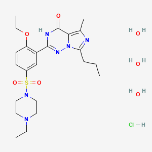 molecular formula C23H40Cl2N6O7S B611639 Vardenafil hydrochloride trihydrate CAS No. 330808-88-3