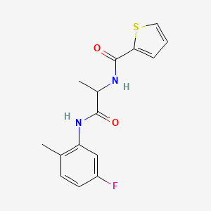 molecular formula C15H15FN2O2S B6116443 N-[1-(5-fluoro-2-methylanilino)-1-oxopropan-2-yl]thiophene-2-carboxamide 