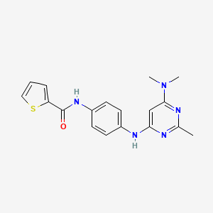 molecular formula C18H19N5OS B6116548 N~2~-(4-{[6-(DIMETHYLAMINO)-2-METHYL-4-PYRIMIDINYL]AMINO}PHENYL)-2-THIOPHENECARBOXAMIDE 