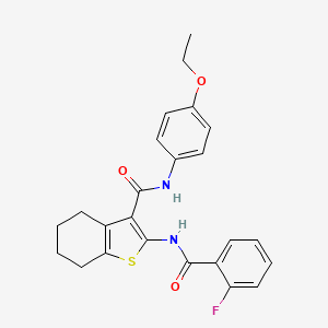 molecular formula C24H23FN2O3S B6116694 N-(4-Ethoxyphenyl)-2-(2-fluorobenzamido)-4,5,6,7-tetrahydro-1-benzothiophene-3-carboxamide 