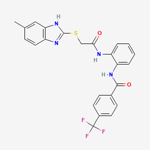 molecular formula C24H19F3N4O2S B6116797 N-(2-{2-[(5-METHYL-1H-1,3-BENZODIAZOL-2-YL)SULFANYL]ACETAMIDO}PHENYL)-4-(TRIFLUOROMETHYL)BENZAMIDE 