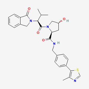 molecular formula C29H32N4O4S B611696 (2S,4R)-4-hydroxy-1-((S)-3-methyl-2-(1-oxoisoindolin-2-yl)butanoyl)-N-(4-(4-methylthiazol-5-yl)benzyl)pyrrolidine-2-carboxamide CAS No. 1448188-57-5