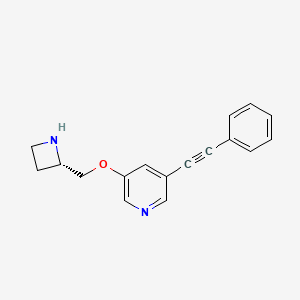 molecular formula C17H16N2O B611700 3-[[(S)-2-氮杂环丁基]甲氧基]-5-(苯乙炔基)吡啶 CAS No. 1434047-61-6