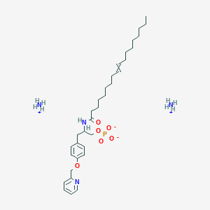 molecular formula C33H54N3O6P B611715 Ammonium (R,Z)-2-(octadec-9-enamido)-3-(4-(pyridin-2-ylmethoxy)phenyl)propyl phosphate CAS No. 799268-76-1