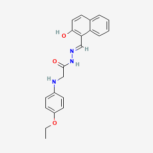 molecular formula C21H21N3O3 B611726 (e)-2-(4-Ethoxyphenylamino)-n'-((2-hydroxynaphthalen-1-yl)methylene)acetohydrazide CAS No. 326001-01-8