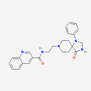 molecular formula C25H28ClN5O2 B611729 N-(2-(4-氧代-1-苯基-1,3,8-三氮杂螺[4.5]癸-8-基)乙基)喹啉-3-甲酰胺 CAS No. 1158347-73-9