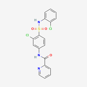 molecular formula C18H13Cl2N3O3S B611736 N-(3-chloro-4-(N-(2-chlorophenyl)sulfamoyl)phenyl)picolinamide CAS No. 1246086-78-1