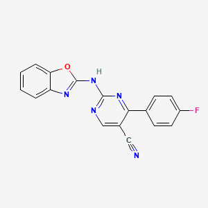 2-(Benzooxazol-2-ylamino)-4-(4-fluorophenyl)pyrimidine-5-carbonitrile