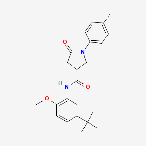 molecular formula C23H28N2O3 B6117380 N-(5-tert-butyl-2-methoxyphenyl)-1-(4-methylphenyl)-5-oxopyrrolidine-3-carboxamide 