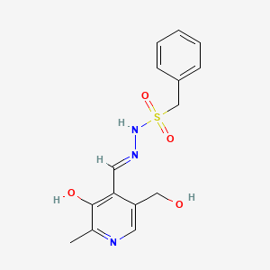 molecular formula C15H17N3O4S B6117386 N'-{(E)-[3-hydroxy-5-(hydroxymethyl)-2-methylpyridin-4-yl]methylidene}-1-phenylmethanesulfonohydrazide 
