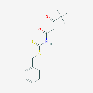 Carbamodithioic acid, (4,4-dimethyl-1,3-dioxopentyl)-, phenylmethyl ester