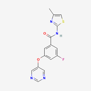 B611742 3-Fluoro-N-(4-methyl-2-thiazolyl)-5-(5-pyrimidinyloxy)benzamide CAS No. 1276617-62-9