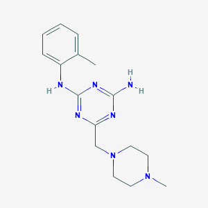 molecular formula C16H23N7 B6117430 N-(2-methylphenyl)-6-[(4-methylpiperazin-1-yl)methyl]-1,3,5-triazine-2,4-diamine 