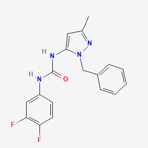 molecular formula C18H16F2N4O B611757 1-(1-Benzyl-3-methyl-1H-pyrazol-5-yl)-3-(3,4-difluorophenyl)urea CAS No. 1448705-06-3