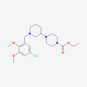 molecular formula C21H32ClN3O4 B6117580 ethyl 4-[1-(5-chloro-2,3-dimethoxybenzyl)-3-piperidinyl]-1-piperazinecarboxylate 