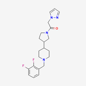 molecular formula C21H26F2N4O B6117593 1-(2,3-difluorobenzyl)-4-[1-(1H-pyrazol-1-ylacetyl)-3-pyrrolidinyl]piperidine 