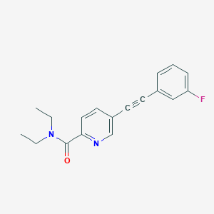 molecular formula C18H17FN2O B611761 N,N-二乙基-5-[2-(3-氟苯基)乙炔基]吡啶-2-甲酰胺 CAS No. 1946021-40-4