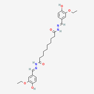 molecular formula C28H38N4O6 B6117613 N,N'-bis[(E)-(3-ethoxy-4-hydroxyphenyl)methylideneamino]decanediamide 