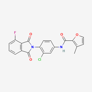 molecular formula C20H12ClFN2O4 B611763 N-[3-chloro-4-(4-fluoro-1,3-dioxoisoindol-2-yl)phenyl]-3-methylfuran-2-carboxamide CAS No. 1816301-67-3