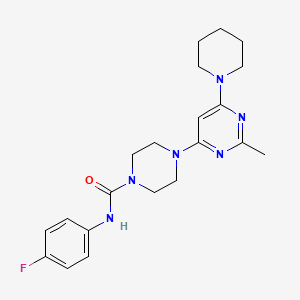 molecular formula C21H27FN6O B6117684 N-(4-Fluorophenyl)-4-[2-methyl-6-(piperidin-1-YL)pyrimidin-4-YL]piperazine-1-carboxamide 