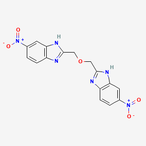 molecular formula C16H12N6O5 B611769 2,2'-(Oxydimethanediyl)Bis(5-Nitro-1H-Benzimidazole) CAS No. 1222810-74-3