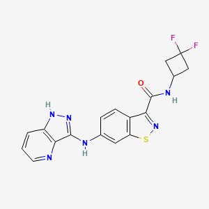 molecular formula C18H14F2N6OS B611770 US10221172, Example 4 CAS No. 1968546-34-0