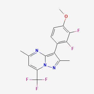 molecular formula C16H12F5N3O B611773 3-(2,3-二氟-4-甲氧基苯基)-2,5-二甲基-7-(三氟甲基)吡唑并[1,5-a]嘧啶 CAS No. 2137047-43-7