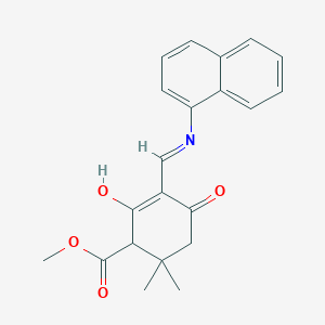 molecular formula C21H21NO4 B6117733 methyl (5Z)-2,2-dimethyl-5-[(naphthalen-1-ylamino)methylidene]-4,6-dioxocyclohexanecarboxylate 