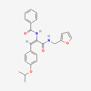 molecular formula C24H24N2O4 B6117765 N-[(E)-3-(furan-2-ylmethylamino)-3-oxo-1-(4-propan-2-yloxyphenyl)prop-1-en-2-yl]benzamide 
