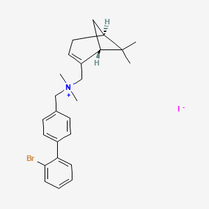 molecular formula C25H31BrIN B611780 2'-Bromo-N-[[(1R,5S)-6,6-dimethylbicyclo[3.1.1]hept-2-en-2-yl]methyl]-N,N-dimethyl-[1,1'-biphenyl]-4-methanaminium iodide CAS No. 1414376-84-3