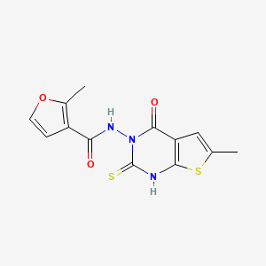 molecular formula C13H11N3O3S2 B6117915 N-(2-mercapto-6-methyl-4-oxothieno[2,3-d]pyrimidin-3(4H)-yl)-2-methyl-3-furamide 