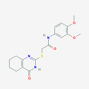 molecular formula C18H21N3O4S B6117934 N-(3,4-dimethoxyphenyl)-2-[(4-oxo-3,4,5,6,7,8-hexahydro-2-quinazolinyl)thio]acetamide 
