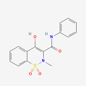 molecular formula C16H14N2O4S B611795 4-Hydroxy-2-methyl-N-phenyl-2H-1,2-benzothiazine-3-carboxamide 1,1-dioxide CAS No. 34258-79-2