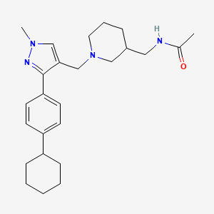 molecular formula C25H36N4O B6117960 N-[(1-{[3-(4-cyclohexylphenyl)-1-methyl-1H-pyrazol-4-yl]methyl}-3-piperidinyl)methyl]acetamide 
