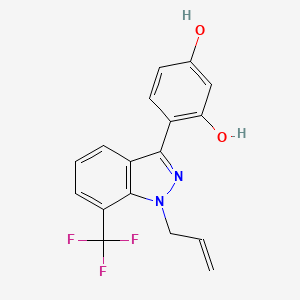 molecular formula C17H13F3N2O2 B611797 4-(1-Allyl-7-(trifluoromethyl)-1H-indazol-3-yl)benzene-1,3-diol CAS No. 669764-18-5